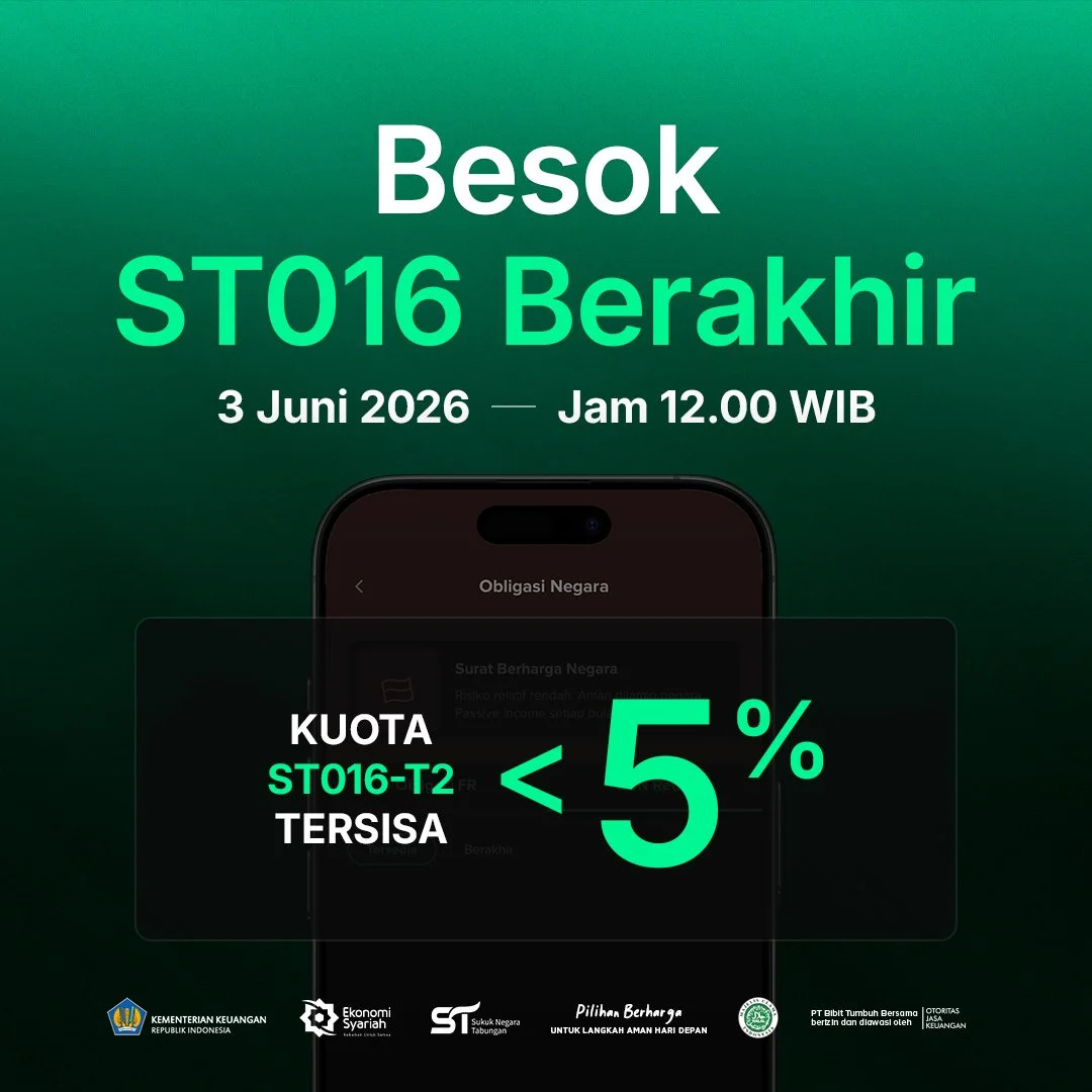 SBN ST016 Berakhir Besok, Kuota Hampir Habis